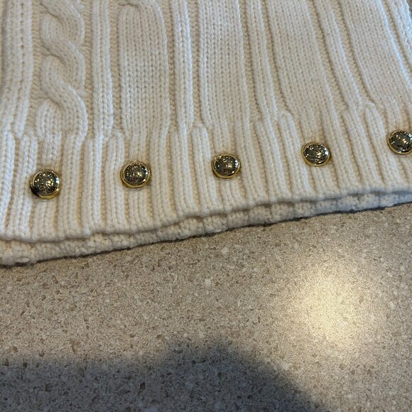 MICHAEL KORS Ivory Cable Knit Infinity Scarf with Buttons - Picture 3 of 3